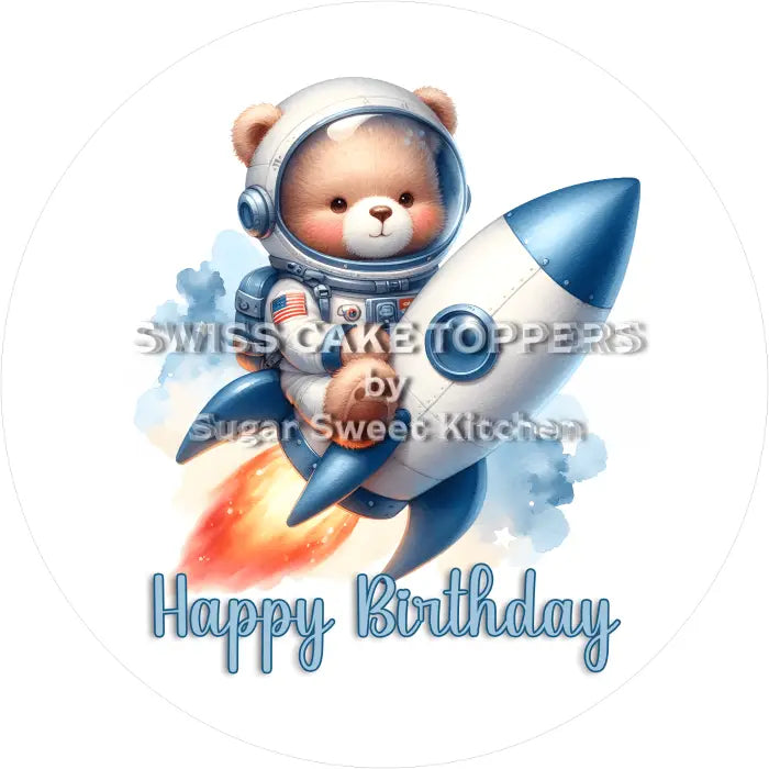 Tortenaufleger Geburtstag Astronaut 07 - essbar & personalisierbar - Fondant- Torten- Cupcakeaufleger Sugar Sweet