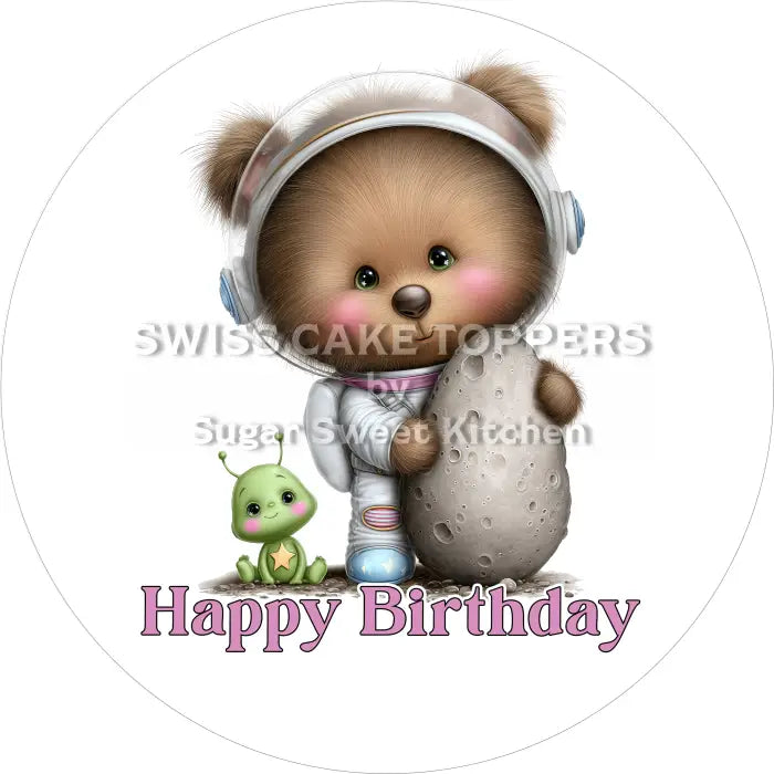 Tortenaufleger Geburtstag Astronaut 09 – essbar & personalisierbar - Fondant- Torten- Cupcakeaufleger Sugar Sweet