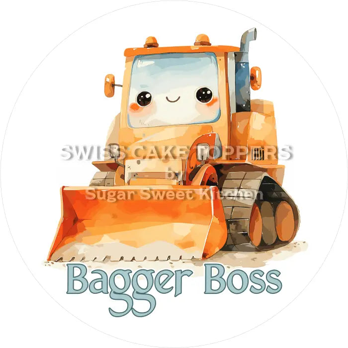 Tortenaufleger Geburtstag Bagger 07 - essbar & personalisierbar - Fondant- Torten- Cupcakeaufleger Sugar Sweet Kitchen