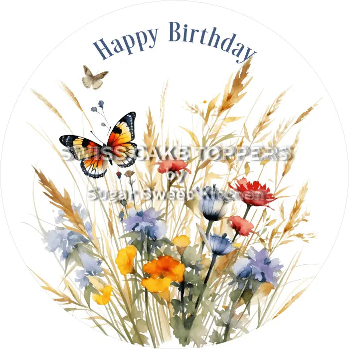 Tortenaufleger Geburtstag Blumen 30 - essbar & personalisierbar - Fondant- Torten- Cupcakeaufleger Sugar Sweet Kitchen