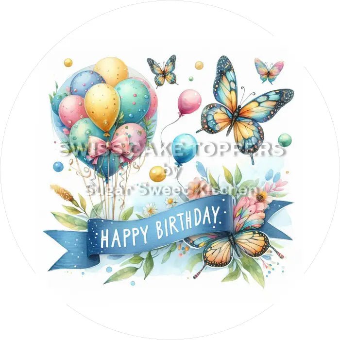 Tortenaufleger Geburtstag Blumen 35 - essbar & personalisierbar - Fondant- Torten- Cupcakeaufleger Sugar Sweet Kitchen