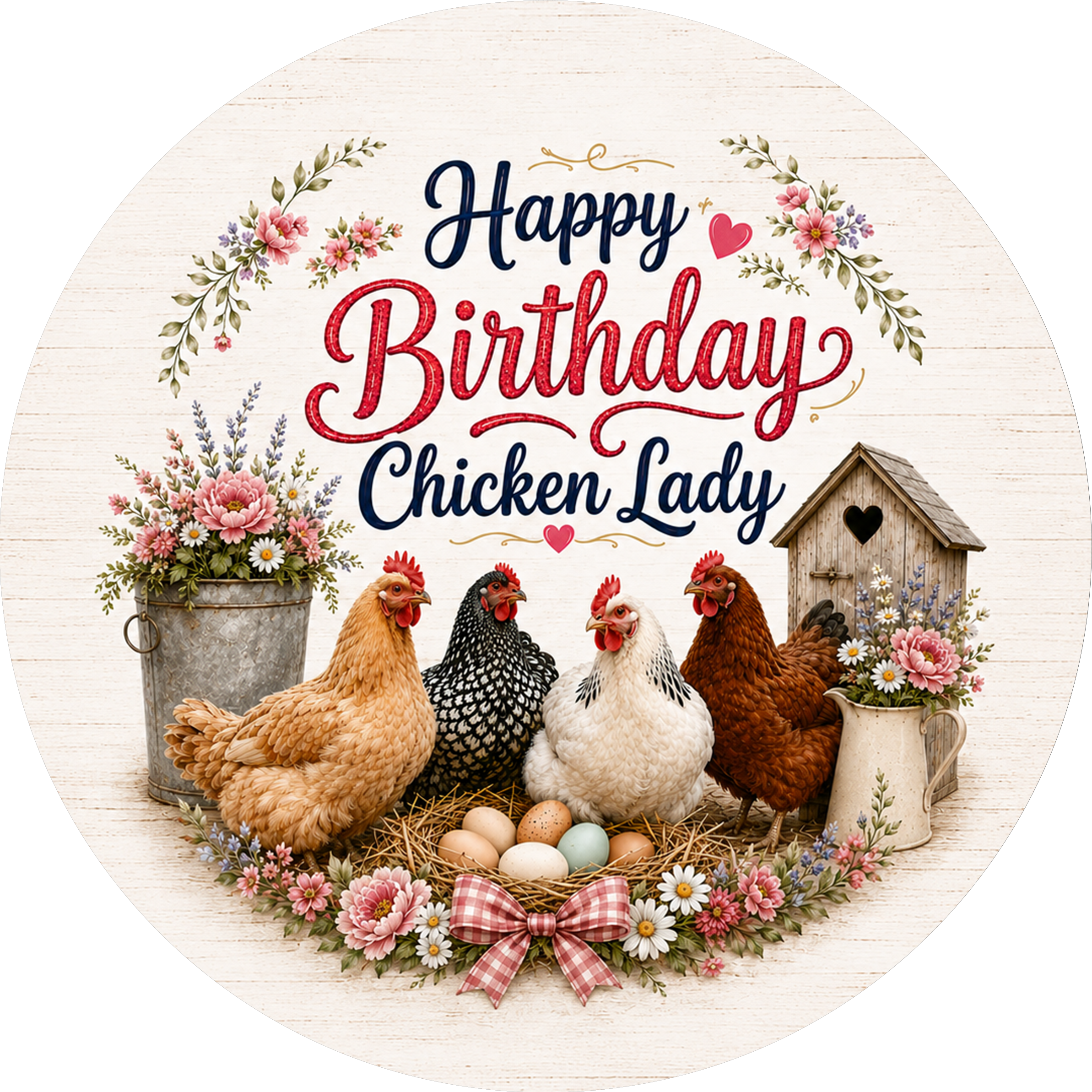 Tortenaufleger Geburtstag Chicken 01– essbar & personalisierbar - Fondant- Torten- Cupcakeaufleger Sugar Sweet Kitchen