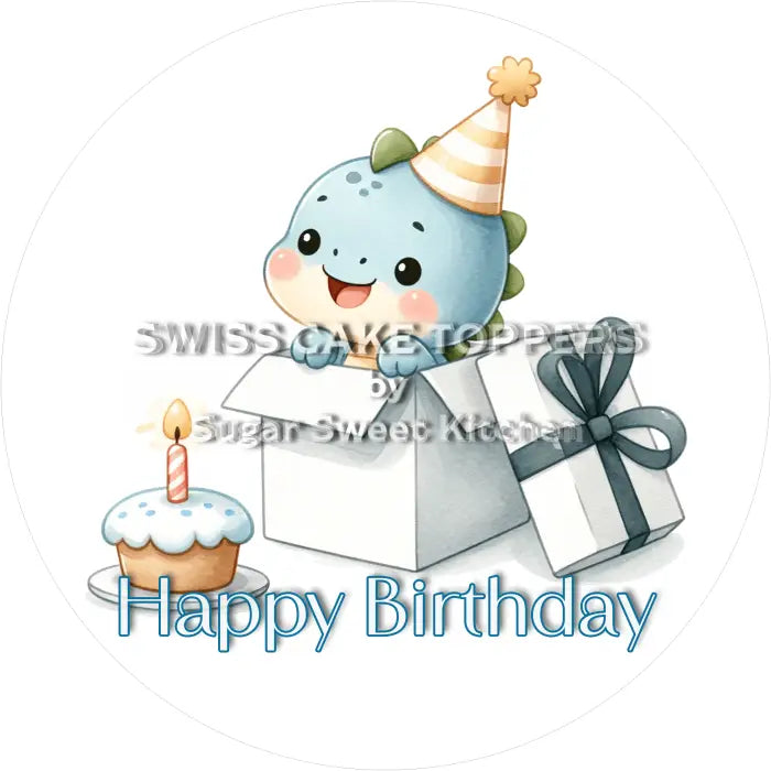 Tortenaufleger Geburtstag Dino 04 - essbar & personalisierbar - Fondant- Torten- Cupcakeaufleger Sugar Sweet Kitchen
