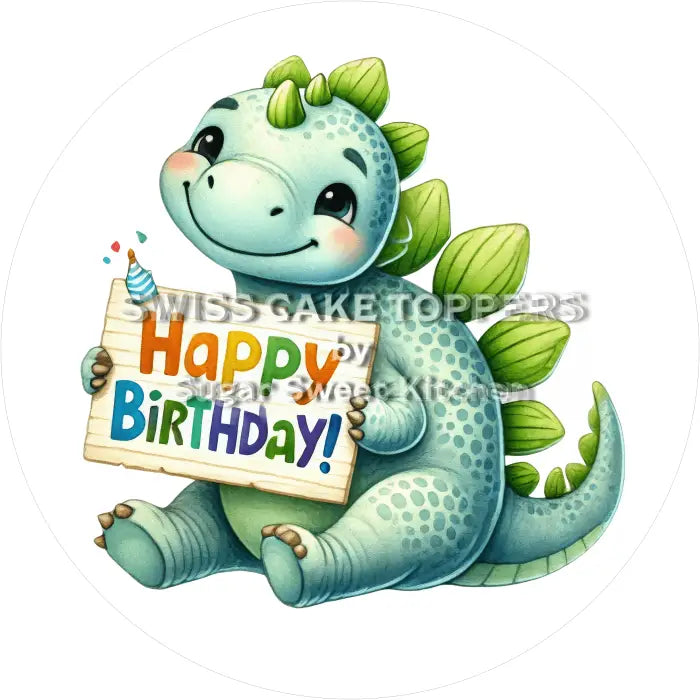 Tortenaufleger Geburtstag Dino 07 - essbar & personalisierbar - Fondant- Torten- Cupcakeaufleger Sugar Sweet Kitchen