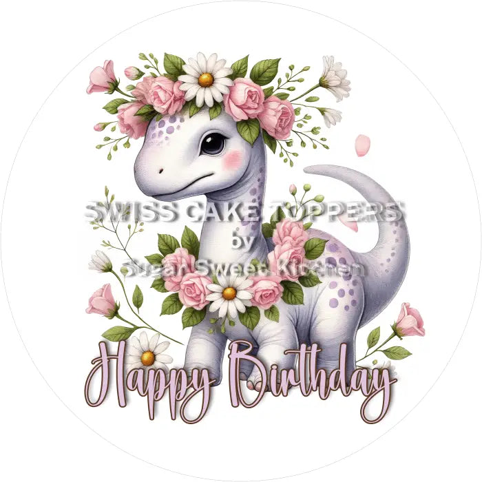 Tortenaufleger Geburtstag Dino 08 - essbar & personalisierbar - Fondant- Torten- Cupcakeaufleger Sugar Sweet Kitchen