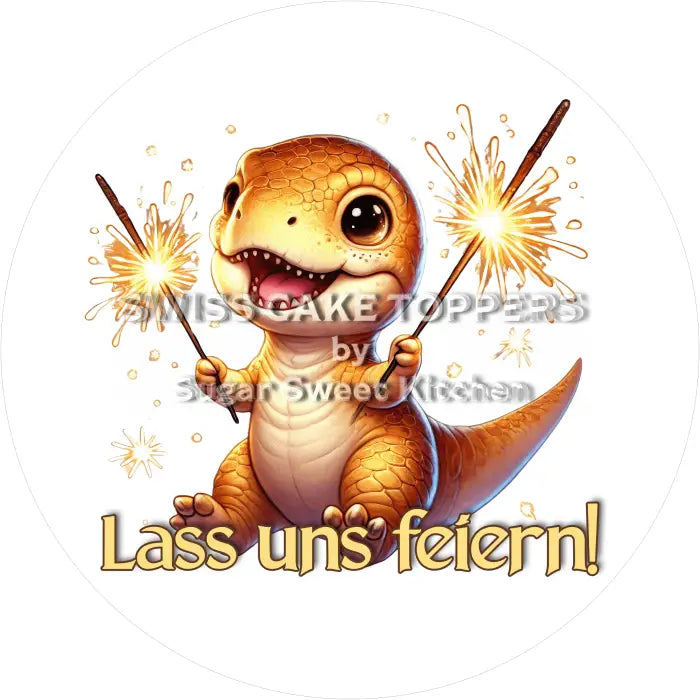 Tortenaufleger Geburtstag Dino 10 - essbar & personalisierbar - Fondant- Torten- Cupcakeaufleger Sugar Sweet Kitchen