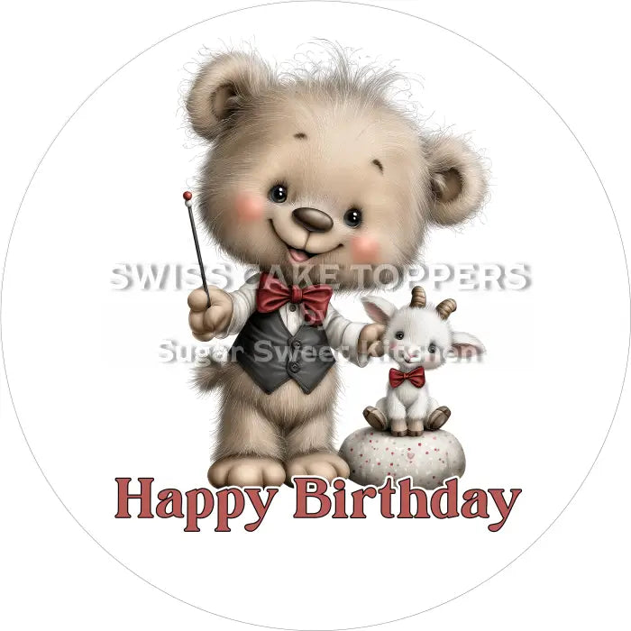 Tortenaufleger Geburtstag Dirigent 03 – essbar & personalisierbar - Fondant- Torten- Cupcakeaufleger Sugar Sweet Kitchen