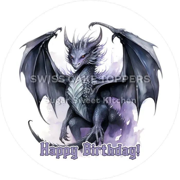 Tortenaufleger Geburtstag Drache 04 - essbar & personalisierbar - Fondant- Torten- Cupcakeaufleger Sugar Sweet Kitchen