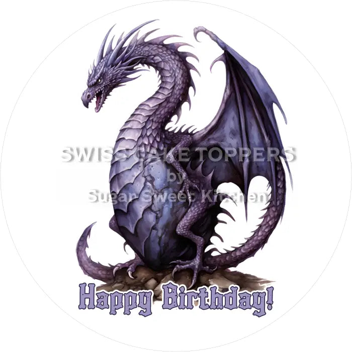 Tortenaufleger Geburtstag Drache 05 - essbar & personalisierbar - Fondant- Torten- Cupcakeaufleger Sugar Sweet Kitchen