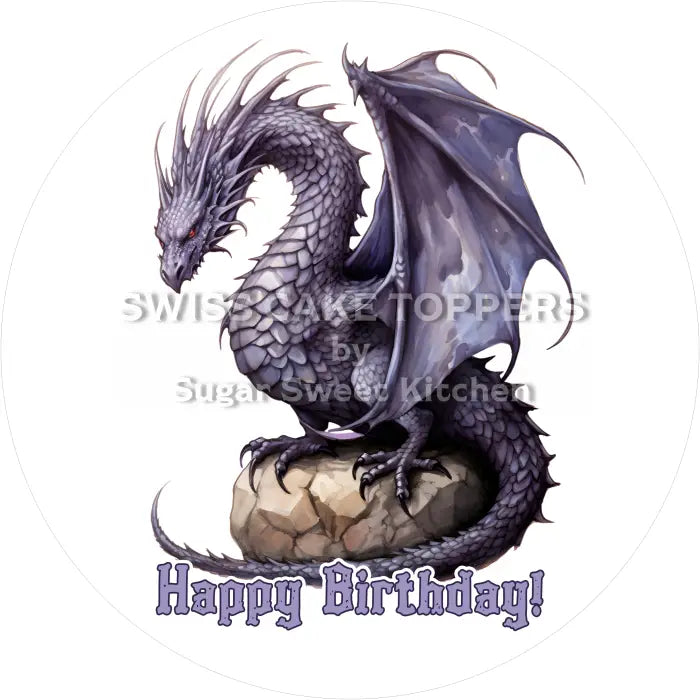 Tortenaufleger Geburtstag Drache 06 - essbar & personalisierbar - Fondant- Torten- Cupcakeaufleger Sugar Sweet Kitchen