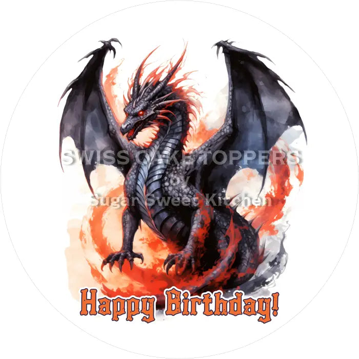 Tortenaufleger Geburtstag Drache 07 - essbar & personalisierbar - Fondant- Torten- Cupcakeaufleger Sugar Sweet Kitchen
