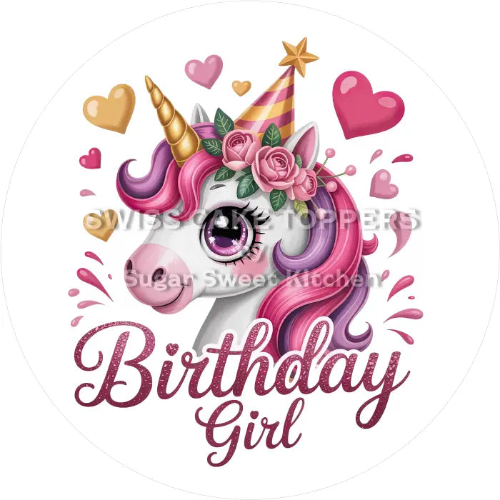 Tortenaufleger Geburtstag Einhorn 13 - essbar & personalisierbar - Fondant- Torten- Cupcakeaufleger Sugar Sweet Kitchen