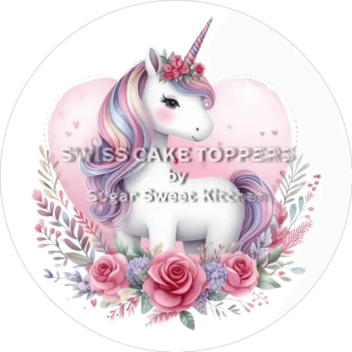 Tortenaufleger Geburtstag Einhorn 2 - essbar & personalisierbar - Fondant- Torten- Cupcakeaufleger Sugar Sweet Kitchen