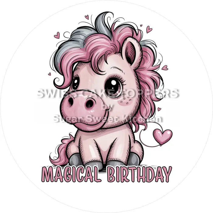 Tortenaufleger Geburtstag Einhorn 22 - essbar & personalisierbar - Fondant- Torten- Cupcakeaufleger Sugar Sweet Kitchen