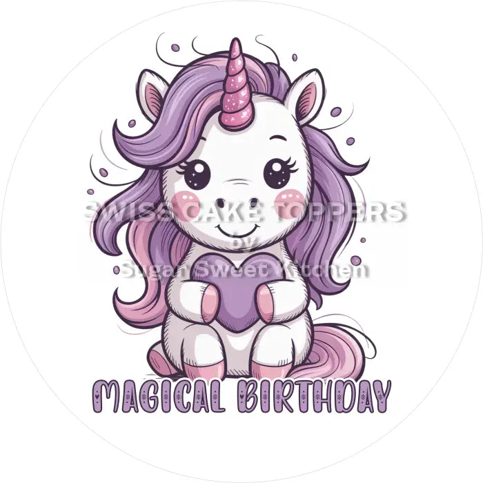 Tortenaufleger Geburtstag Einhorn 23 - essbar & personalisierbar - Fondant- Torten- Cupcakeaufleger Sugar Sweet Kitchen
