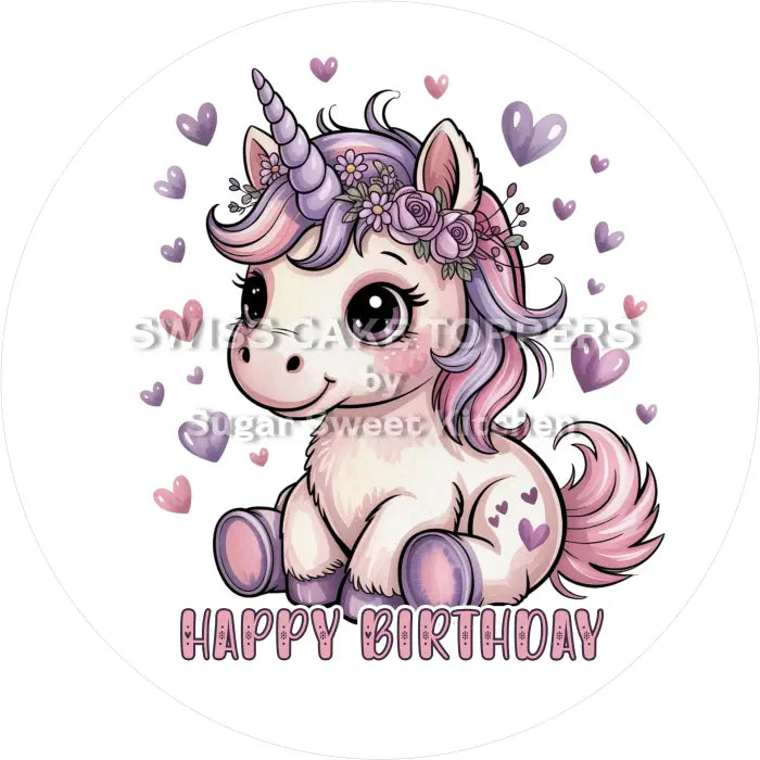 Tortenaufleger Geburtstag Einhorn 25 - essbar & personalisierbar - Fondant- Torten- Cupcakeaufleger Sugar Sweet Kitchen