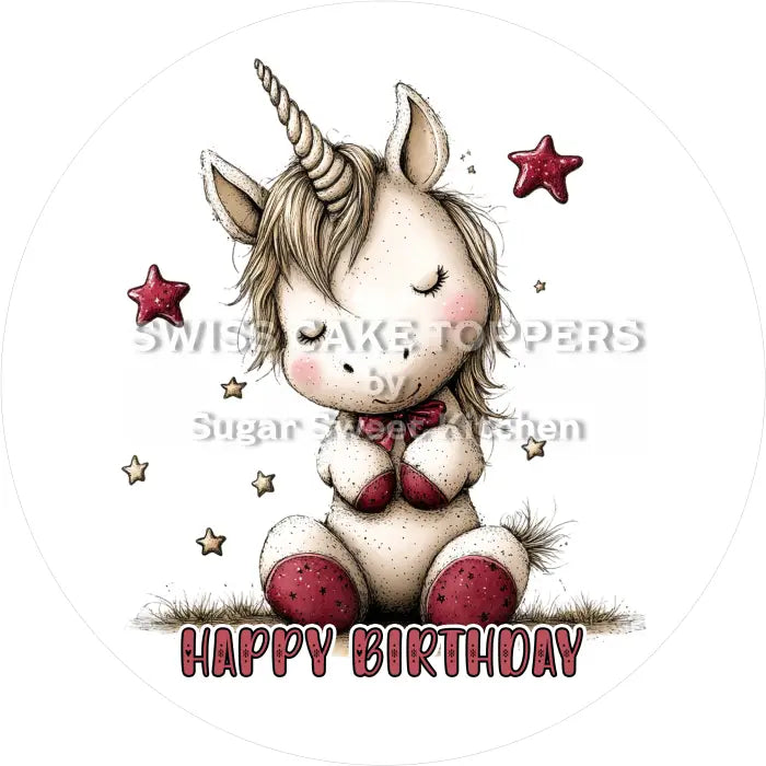 Tortenaufleger Geburtstag Einhorn 30 - essbar & personalisierbar - Fondant- Torten- Cupcakeaufleger Sugar Sweet Kitchen