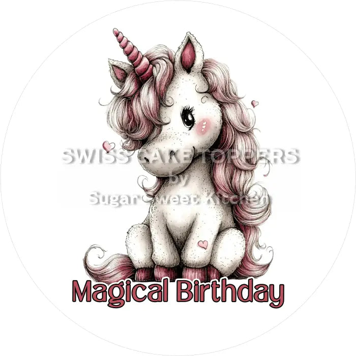 Tortenaufleger Geburtstag Einhorn 31 - essbar & personalisierbar - Fondant- Torten- Cupcakeaufleger Sugar Sweet Kitchen