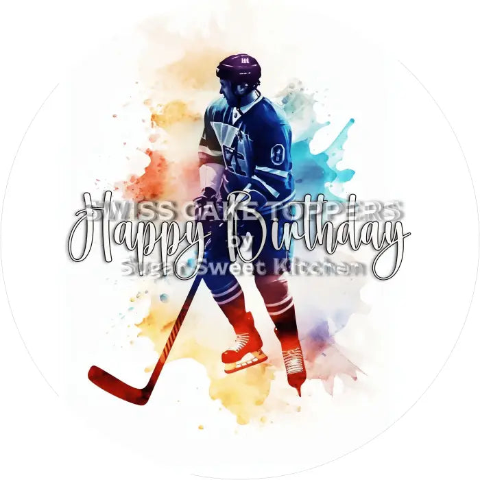 Tortenaufleger Geburtstag Eishockey 02 - essbar & personalisierbar - Fondant- Torten- Cupcakeaufleger Sugar Sweet
