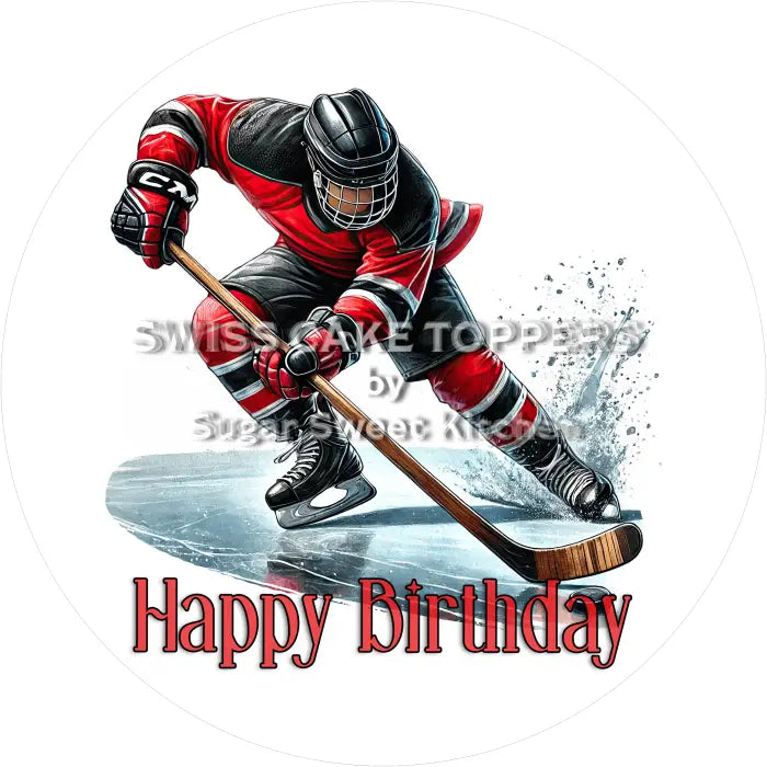 Tortenaufleger Geburtstag Eishockey 08 - essbar & personalisierbar - Fondant- Torten- Cupcakeaufleger Sugar Sweet