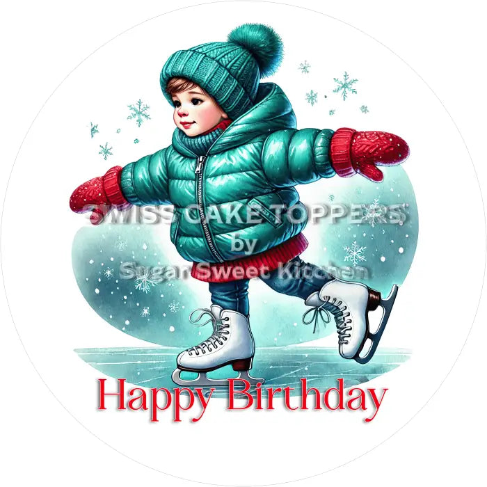 Tortenaufleger Geburtstag Eiskunstlauf 01 - essbar & personalisierbar - Fondant- Torten- Cupcakeaufleger Sugar Sweet