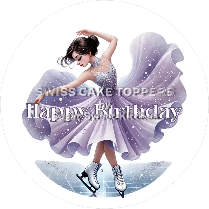 Tortenaufleger Geburtstag Eiskunstlauf 02 - essbar & personalisierbar - Fondant- Torten- Cupcakeaufleger Sugar Sweet