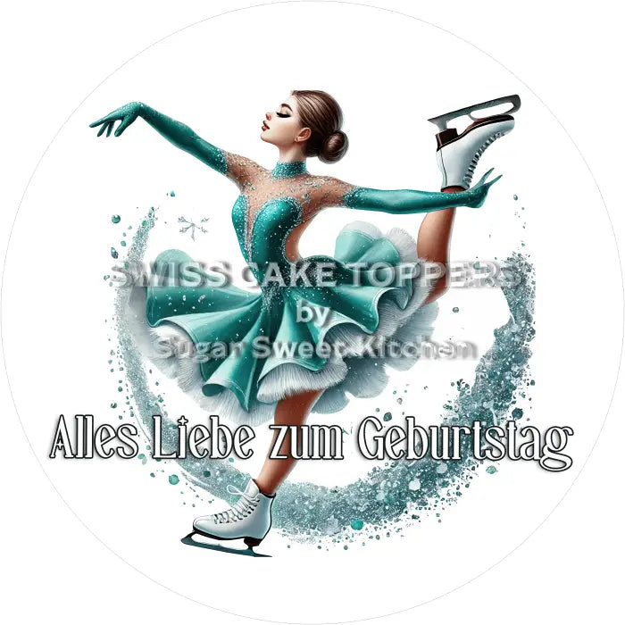 Tortenaufleger Geburtstag Eiskunstlauf 03 - essbar & personalisierbar - Fondant- Torten- Cupcakeaufleger Sugar Sweet