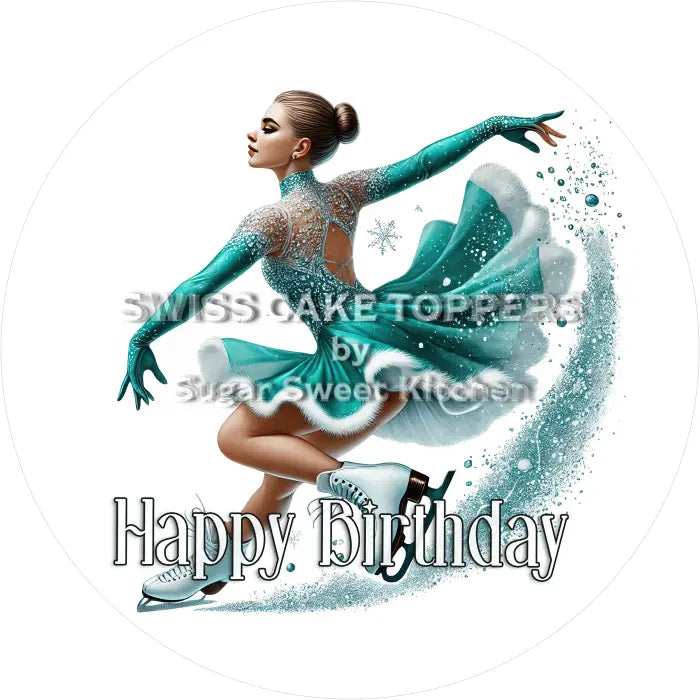 Tortenaufleger Geburtstag Eiskunstlauf 04 - essbar & personalisierbar - Fondant- Torten- Cupcakeaufleger Sugar Sweet