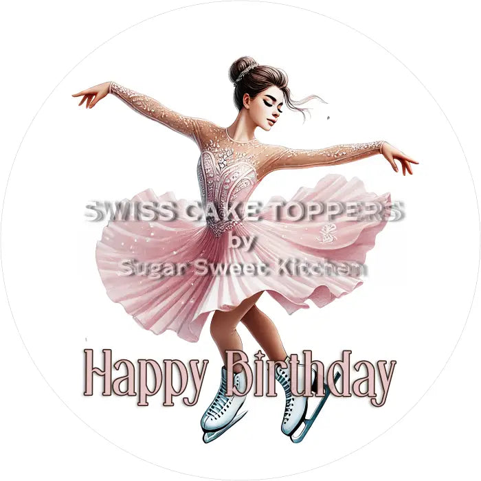 Tortenaufleger Geburtstag Eiskunstlauf 05 - essbar & personalisierbar - Fondant- Torten- Cupcakeaufleger Sugar Sweet