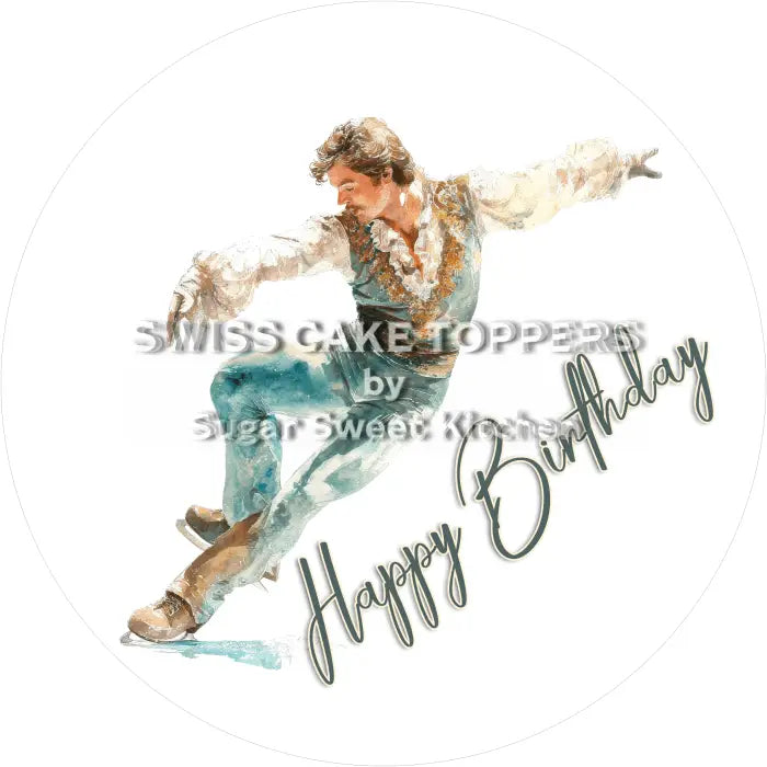 Tortenaufleger Geburtstag Eiskunstlauf 07 - essbar & personalisierbar - Fondant- Torten- Cupcakeaufleger Sugar Sweet