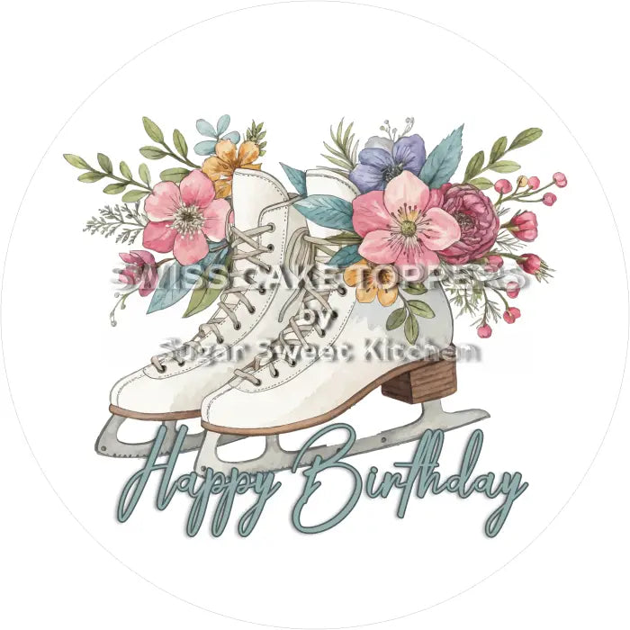 Tortenaufleger Geburtstag Eiskunstlauf 09 - essbar & personalisierbar - Fondant- Torten- Cupcakeaufleger Sugar Sweet