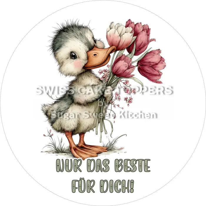 Tortenaufleger Geburtstag Ente 30 – essbar & personalisierbar - Fondant- Torten- Cupcakeaufleger Sugar Sweet Kitchen