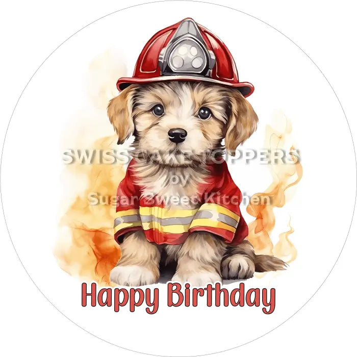 Tortenaufleger Geburtstag Feuerwehr 09 – essbar & personalisierbar - Fondant- Torten- Cupcakeaufleger Sugar Sweet