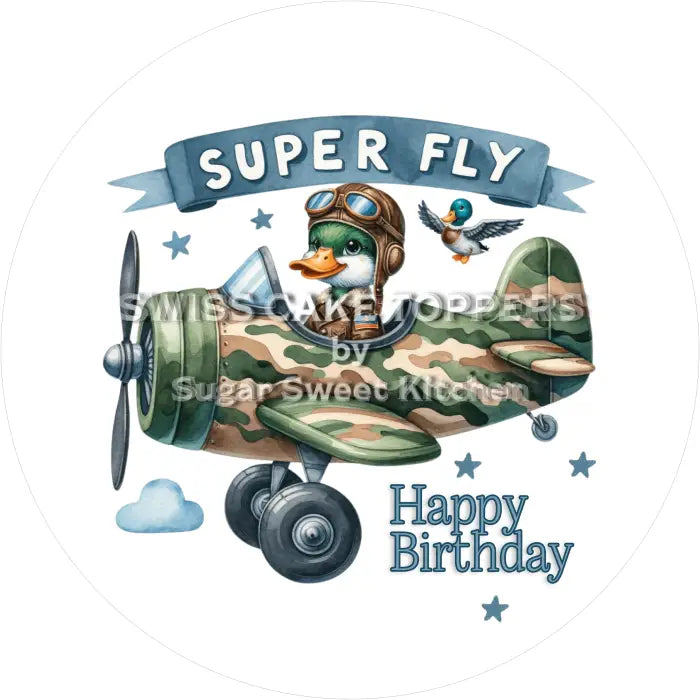 Tortenaufleger Geburtstag Flugzeug 02 - essbar & personalisierbar - Fondant- Torten- Cupcakeaufleger Sugar Sweet Kitchen