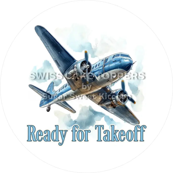 Tortenaufleger Geburtstag Flugzeug 05 - essbar & personalisierbar - Fondant- Torten- Cupcakeaufleger Sugar Sweet Kitchen