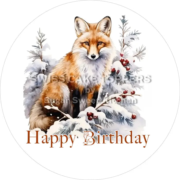 Tortenaufleger Geburtstag Fuchs 03 – essbar & personalisierbar - Fondant- Torten- Cupcakeaufleger Sugar Sweet Kitchen