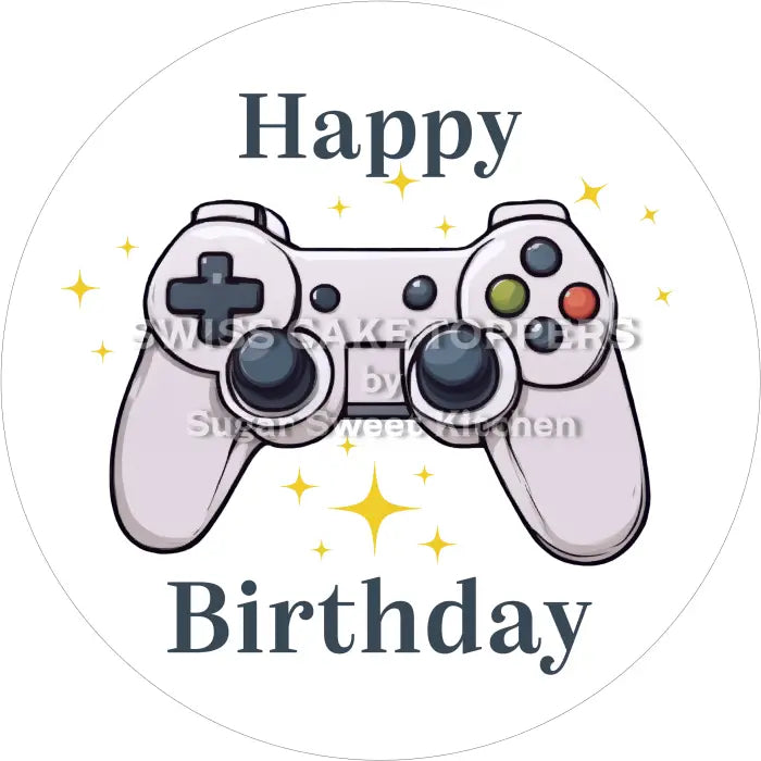Tortenaufleger Geburtstag Gamer 01 - essbar & personalisierbar - Fondant- Torten- Cupcakeaufleger Sugar Sweet Kitchen