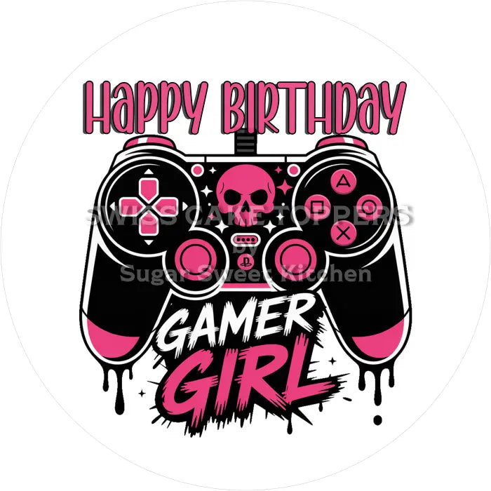 Tortenaufleger Geburtstag Gamer 02- essbar & personalisierbar - Fondant- Torten- Cupcakeaufleger Sugar Sweet Kitchen