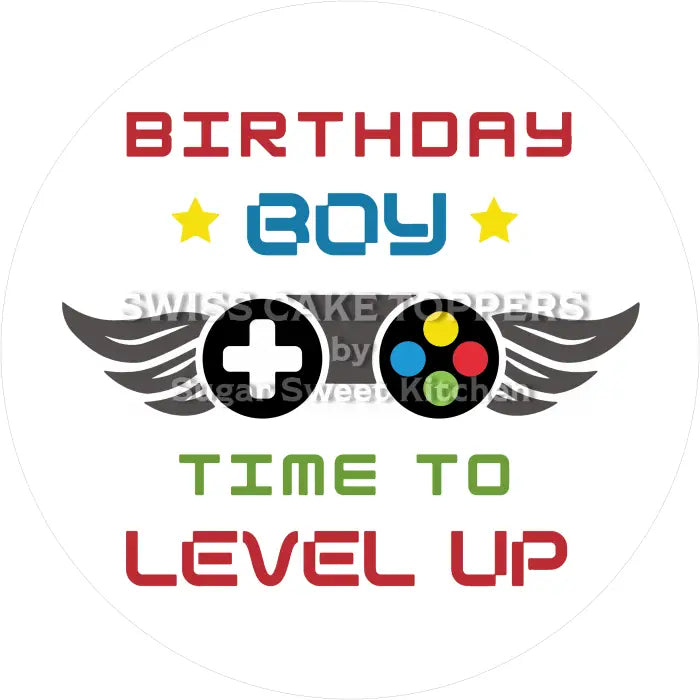Tortenaufleger Geburtstag Gamer 04 - essbar & personalisierbar - Fondant- Torten- Cupcakeaufleger Sugar Sweet Kitchen