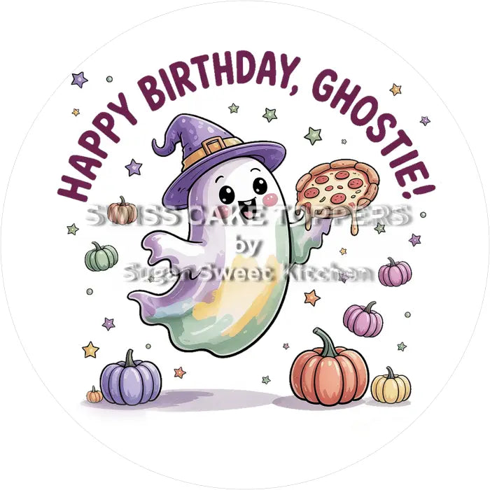Tortenaufleger Geburtstag Ghost 01 - essbar & personalisierbar - Fondant- Torten- Cupcakeaufleger Sugar Sweet Kitchen