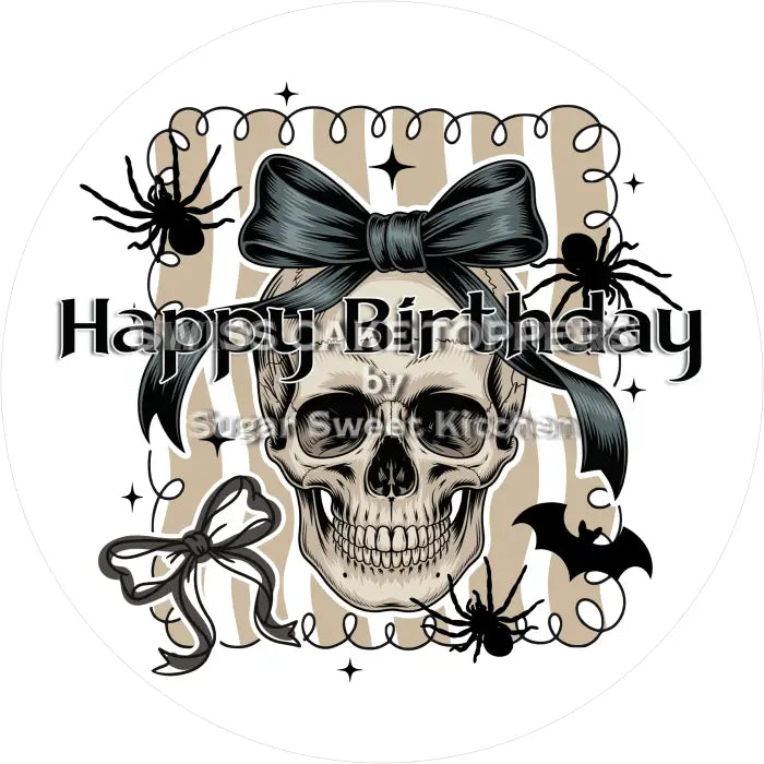 Tortenaufleger Geburtstag Gothic 01 - essbar & personalisierbar - Fondant- Torten- Cupcakeaufleger Sugar Sweet Kitchen