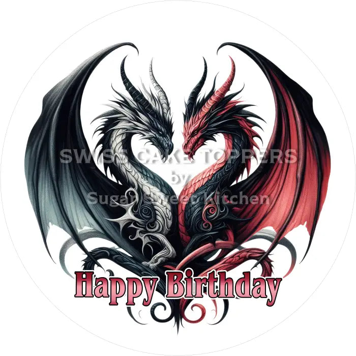 Tortenaufleger Geburtstag Gothic 05 - essbar & personalisierbar - Fondant- Torten- Cupcakeaufleger Sugar Sweet Kitchen