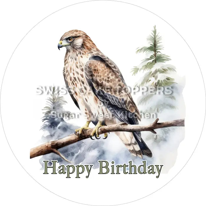 Tortenaufleger Geburtstag Greifvogel 33 – essbar & personalisierbar - Fondant- Torten- Cupcakeaufleger Sugar Sweet