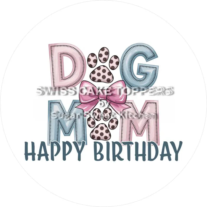 Tortenaufleger Geburtstag Hund 01 – essbar & personalisierbar - Fondant- Torten- Cupcakeaufleger Sugar Sweet Kitchen