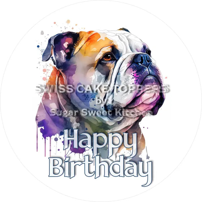 Tortenaufleger Geburtstag Hund 02 – essbar & personalisierbar - Fondant- Torten- Cupcakeaufleger Sugar Sweet Kitchen