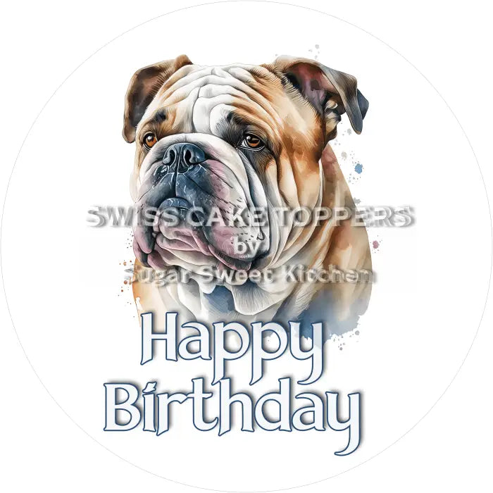 Tortenaufleger Geburtstag Hund 03 – essbar & personalisierbar - Fondant- Torten- Cupcakeaufleger Sugar Sweet Kitchen