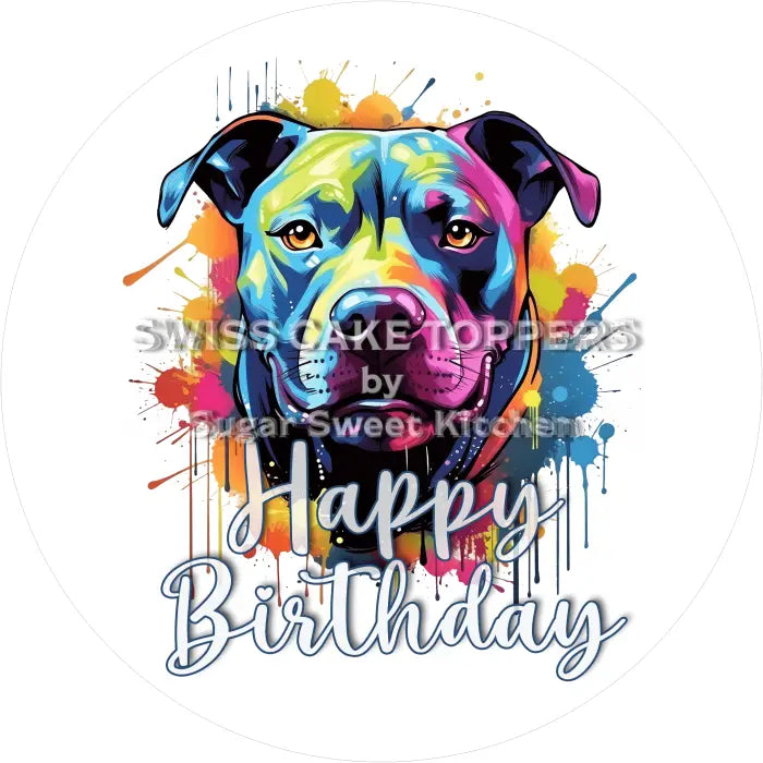 Tortenaufleger Geburtstag Hund 04 – essbar & personalisierbar - Fondant- Torten- Cupcakeaufleger Sugar Sweet Kitchen
