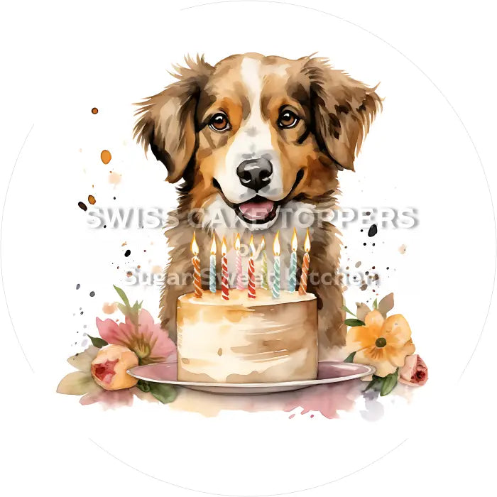 Tortenaufleger Geburtstag Hund 30 – essbar & personalisierbar - Fondant- Torten- Cupcakeaufleger Sugar Sweet Kitchen