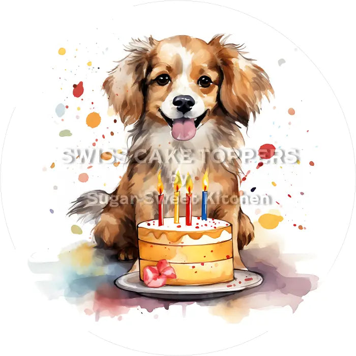 Tortenaufleger Geburtstag Hund 31 – essbar & personalisierbar - Fondant- Torten- Cupcakeaufleger Sugar Sweet Kitchen