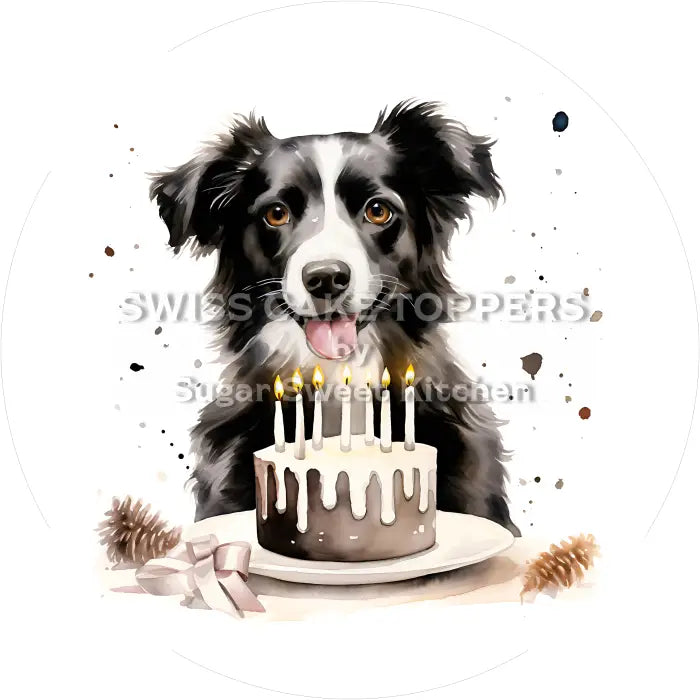 Tortenaufleger Geburtstag Hund 32 – essbar & personalisierbar - Fondant- Torten- Cupcakeaufleger Sugar Sweet Kitchen